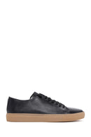 Men's Black Lace-up Leather Sneaker | Derimod Men's Black Lace-up Leather Sneaker | Derimod