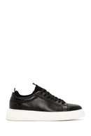 Erkek Siyah Bağcıklı Deri Sneaker | Derimod Erkek Siyah Bağcıklı Deri Sneaker | Derimod