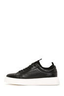 Erkek Siyah Bağcıklı Deri Sneaker | Derimod Erkek Siyah Bağcıklı Deri Sneaker | Derimod