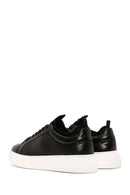 Erkek Siyah Bağcıklı Deri Sneaker | Derimod Erkek Siyah Bağcıklı Deri Sneaker | Derimod