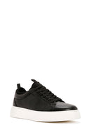 Erkek Siyah Bağcıklı Deri Sneaker | Derimod Erkek Siyah Bağcıklı Deri Sneaker | Derimod