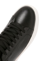 Erkek Siyah Bağcıklı Deri Sneaker | Derimod Erkek Siyah Bağcıklı Deri Sneaker | Derimod