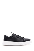 Erkek Siyah Bağcıklı Deri Sneaker | Derimod Erkek Siyah Bağcıklı Deri Sneaker | Derimod