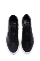 Erkek Siyah Bağcıklı Deri Sneaker | Derimod Erkek Siyah Bağcıklı Deri Sneaker | Derimod