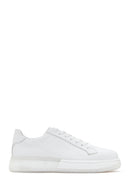 Men's White Thick Soled Leather Sneaker | Derimod Men's White Thick Soled Leather Sneaker | Derimod