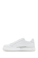 Men's White Thick Soled Leather Sneaker | Derimod Men's White Thick Soled Leather Sneaker | Derimod