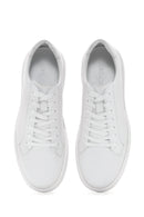 Men's White Thick Soled Leather Sneaker | Derimod Men's White Thick Soled Leather Sneaker | Derimod