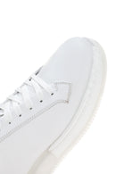Men's White Thick Soled Leather Sneaker | Derimod Men's White Thick Soled Leather Sneaker | Derimod