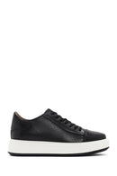 Men's Black Lace-up Thick-Sole Leather Sneaker | Derimod Men's Black Lace-up Thick-Sole Leather Sneaker | Derimod