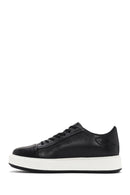 Men's Black Lace-up Thick-Sole Leather Sneaker | Derimod Men's Black Lace-up Thick-Sole Leather Sneaker | Derimod