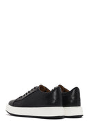Men's Black Lace-up Thick-Sole Leather Sneaker | Derimod Men's Black Lace-up Thick-Sole Leather Sneaker | Derimod