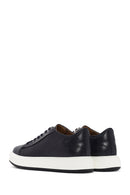 Men's Navy Blue Lace-up Thick-Sole Leather Sneaker | Derimod Men's Navy Blue Lace-up Thick-Sole Leather Sneaker | Derimod