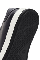 Erkek Lacivert Bağcıklı Kalın Tabanlı Deri Sneaker | Derimod Erkek Lacivert Bağcıklı Kalın Tabanlı Deri Sneaker | Derimod