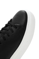 Erkek Siyah Kalın Tabanlı Bağcıklı Deri Sneaker | Derimod Erkek Siyah Kalın Tabanlı Bağcıklı Deri Sneaker | Derimod