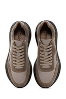 Men's Mink Thick Sole Lace-up Leather Sneaker | Derimod Men's Mink Thick Sole Lace-up Leather Sneaker | Derimod