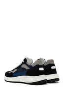 Men's Navy Blue Lace-up Thick-Sole Leather Sneaker | Derimod Men's Navy Blue Lace-up Thick-Sole Leather Sneaker | Derimod