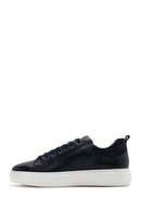 Men's Navy Blue Leather Sneaker | Derimod Men's Navy Blue Leather Sneaker | Derimod