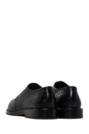 Men's Black Lace-Up Knitted Leather Classic Shoes | Derimod Men's Black Lace-Up Knitted Leather Classic Shoes | Derimod