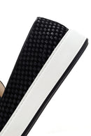 Erkek Siyah Kalın Tabanlı Örgü Deri Casual Loafer | Derimod Erkek Siyah Kalın Tabanlı Örgü Deri Casual Loafer | Derimod