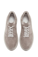 Men's Mink Lace-Up Suede Leather Sneaker | Derimod Men's Mink Lace-Up Suede Leather Sneaker | Derimod