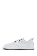 Erkek Beyaz Bağcıklı Deri Sneaker | Derimod Erkek Beyaz Bağcıklı Deri Sneaker | Derimod