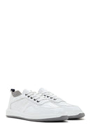 Erkek Beyaz Bağcıklı Deri Sneaker | Derimod Erkek Beyaz Bağcıklı Deri Sneaker | Derimod