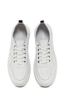 Erkek Beyaz Bağcıklı Deri Sneaker | Derimod Erkek Beyaz Bağcıklı Deri Sneaker | Derimod