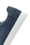 Erkek Lacivert Bağcıklı Nubuk Deri Sneaker | Derimod Erkek Lacivert Bağcıklı Nubuk Deri Sneaker | Derimod