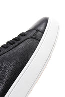 Erkek Siyah Bağcıklı Deri Sneaker | Derimod Erkek Siyah Bağcıklı Deri Sneaker | Derimod