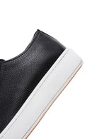Erkek Siyah Bağcıklı Deri Sneaker | Derimod Erkek Siyah Bağcıklı Deri Sneaker | Derimod