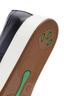 Men's Navy Blue Lace-Up Leather Sneaker | Derimod Men's Navy Blue Lace-Up Leather Sneaker | Derimod