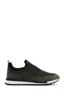 Men's Khaki Lace-up Leather Sneaker | Derimod Men's Khaki Lace-up Leather Sneaker | Derimod