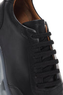 Men's Black Thick Sole Lace Up Leather Sneaker | Derimod Men's Black Thick Sole Lace Up Leather Sneaker | Derimod