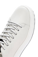 Erkek Beyaz Kalın Tabanlı Bağcıklı Deri Sneaker | Derimod Erkek Beyaz Kalın Tabanlı Bağcıklı Deri Sneaker | Derimod