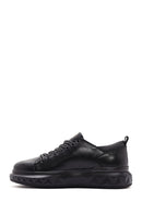 Men's Black Thick Sole Lace Up Leather Sneaker | Derimod Men's Black Thick Sole Lace Up Leather Sneaker | Derimod