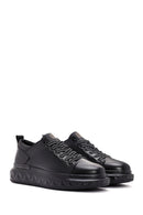 Men's Black Thick Sole Lace Up Leather Sneaker | Derimod Men's Black Thick Sole Lace Up Leather Sneaker | Derimod