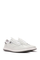 Men's White Lace-Up Leather Sneaker | Derimod Men's White Lace-Up Leather Sneaker | Derimod