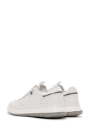 Men's White Lace-Up Leather Sneaker | Derimod Men's White Lace-Up Leather Sneaker | Derimod