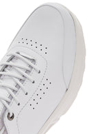 Men's White Lace-up Leather Sneaker | Derimod Men's White Lace-up Leather Sneaker | Derimod