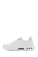 Men's White Lace-up Leather Sneaker | Derimod Men's White Lace-up Leather Sneaker | Derimod