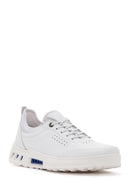 Men's White Lace-up Leather Sneaker | Derimod Men's White Lace-up Leather Sneaker | Derimod