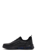 Erkek Siyah Bağcıklı Deri Sneaker | Derimod Erkek Siyah Bağcıklı Deri Sneaker | Derimod