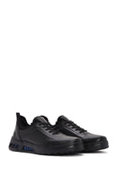 Erkek Siyah Bağcıklı Deri Sneaker | Derimod Erkek Siyah Bağcıklı Deri Sneaker | Derimod