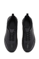 Erkek Siyah Bağcıklı Deri Sneaker | Derimod Erkek Siyah Bağcıklı Deri Sneaker | Derimod