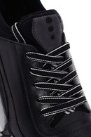 Men's Black Lace-up Thick-Sole Leather Sneaker | Derimod Men's Black Lace-up Thick-Sole Leather Sneaker | Derimod
