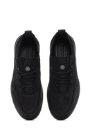 Men's Black Lace-Up Nubuck Leather Casual Sneaker | Derimod Men's Black Lace-Up Nubuck Leather Casual Sneaker | Derimod
