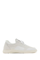 Men's White Lace-up Leather Sneaker | Derimod Men's White Lace-up Leather Sneaker | Derimod