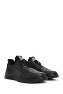 Erkek Siyah Bağcıklı Deri Sneaker | Derimod Erkek Siyah Bağcıklı Deri Sneaker | Derimod