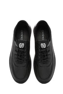 Erkek Siyah Bağcıklı Deri Sneaker | Derimod Erkek Siyah Bağcıklı Deri Sneaker | Derimod