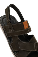Men's Khaki Leather Sandals | Derimod Men's Khaki Leather Sandals | Derimod